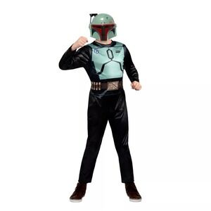 Star Wars The Book Of Boba Fett Youth S/P Jazwares Costume Play Jumpsuit‎ & Mask
